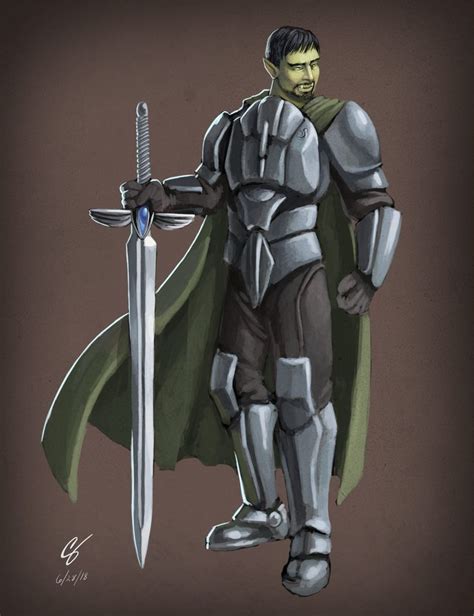 Half Orc Fighter Dnd Races Different Art Styles D D Characters Knight Fighter Batman