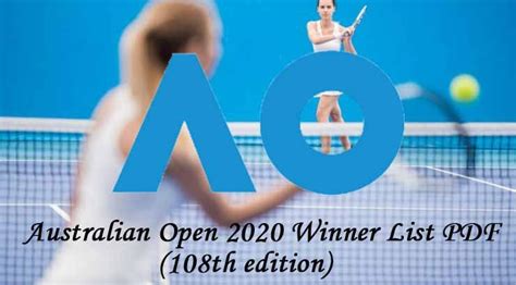 Australian Open 2020 Winner List PDF(108th Edition) » Students Disha ...