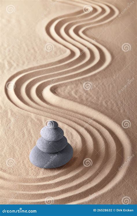 Japanese Zen Garden Sand And Stones Stock Photo Image Of Buddhism