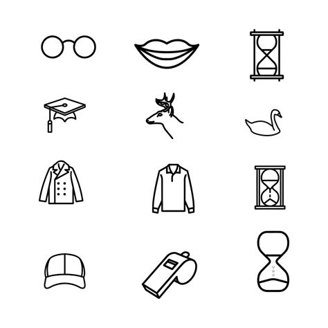 black and white icons set 29826206 Vector Art at Vecteezy