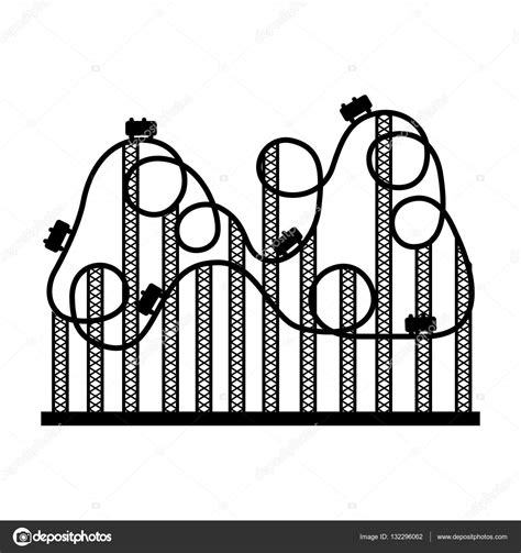 Silhouette roller coaster in amusement park — Stock Vector © grgroupstock #132296062