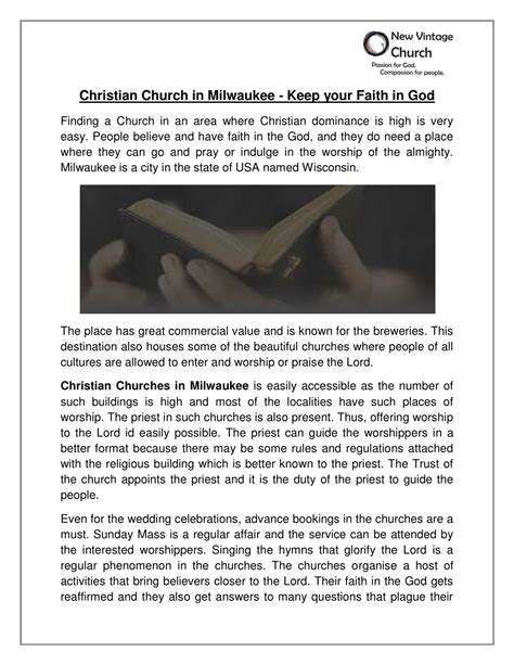 PPT - Christian Church in Milwaukee - Keep your Faith in God PowerPoint