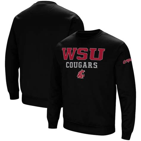 Mens Colosseum Black Washington State Cougars Stacked Performance