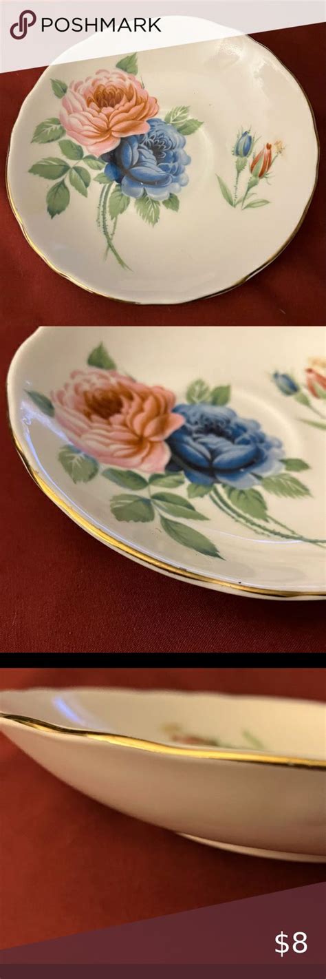 ROYAL IMPERIAL FINE BONE CHINA FLORAL SAUCER MADE IN ENGLAND GOLD