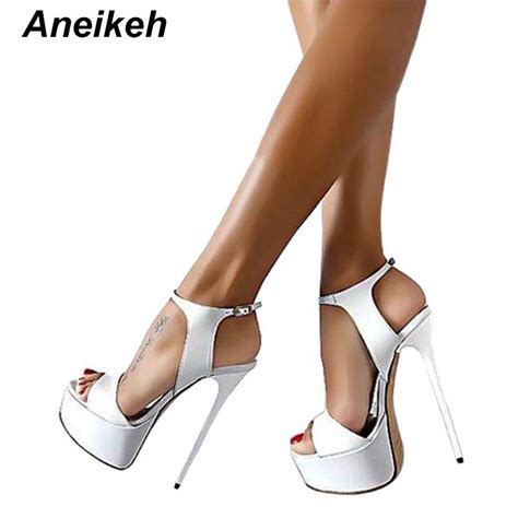 Aneikeh Big Shoe Size 41 42 43 44 45 46 High Heels Sandals Summer Sexy ...