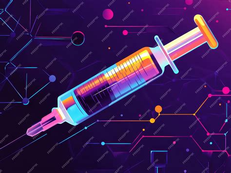 A vibrant digital representation of a syringe showcasing modern medical