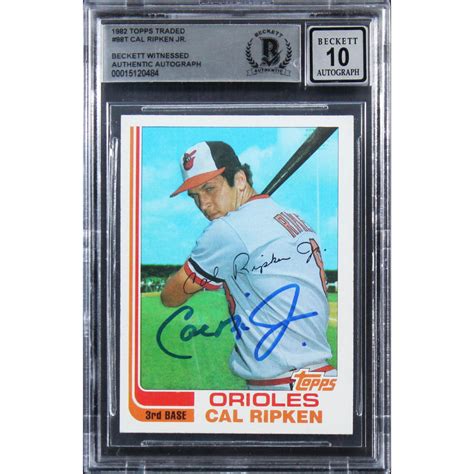 Cal Ripken Jr Signed Topps Traded T Rc Bgs Autograph Graded