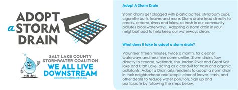 Slco Stormwater Coalition Adopt A Storm Drain Program — Salt Lake