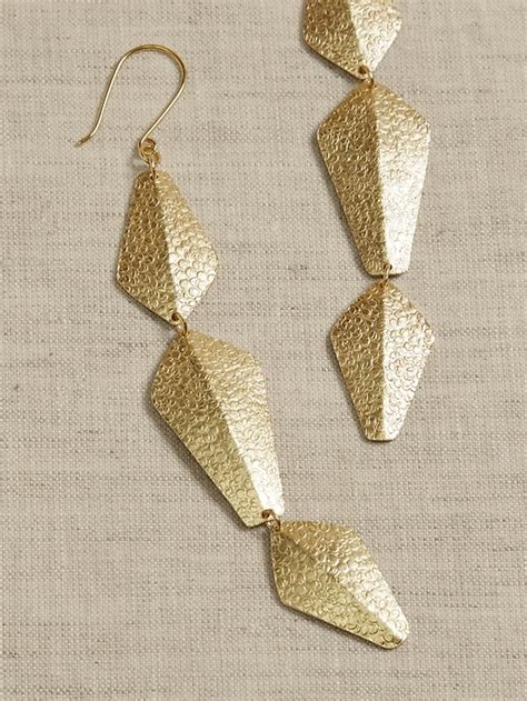 Textured Leaf Statement Earrings By Aureus Argent Banana Republic