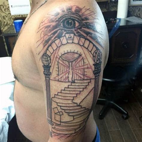 90 Masonic Tattoos For Men - Freemasonry Ink Designs