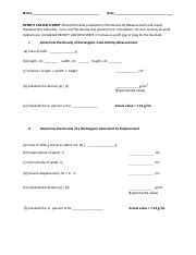 DENSITY LAB DATA SHEET For CHE 1214 003 Spring 2022 Pdf Name Date