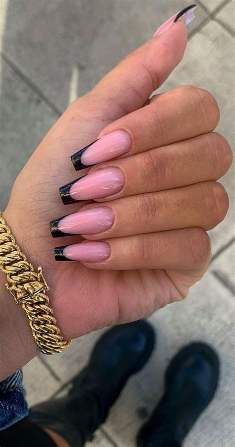 40 Stylish French Tip Nails For Any Nail Shape Black French Tip Nails I Take You Wedding