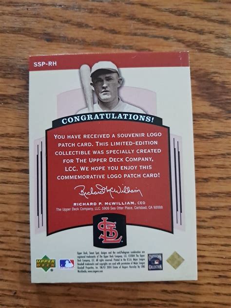 Upper Deck Sweet Spot Classic Team Logo Patch Ssp Rh Rogers