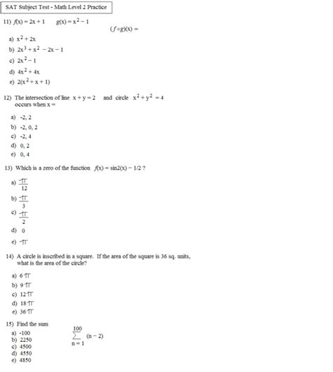 Sat Math Practice Worksheets Problems On Best Of Test — db-excel.com