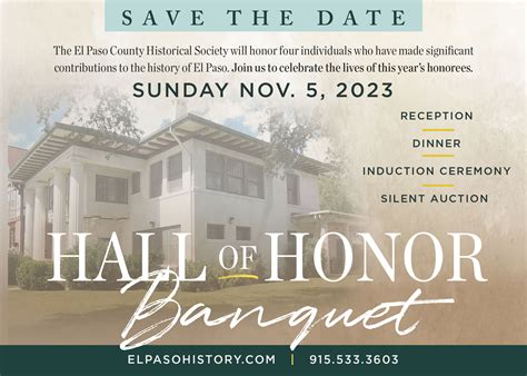 Save the date for 2023 El Paso County Historical Society Hall of Honor