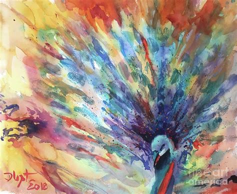 Rainbow Peacock Painting by Dieter Wystemp | Fine Art America