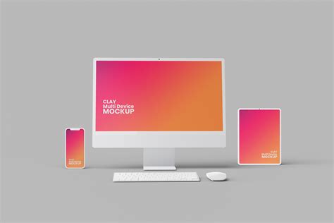 Clay Multi Device Mockup Scene Graphic By Bimockups Creative Fabrica