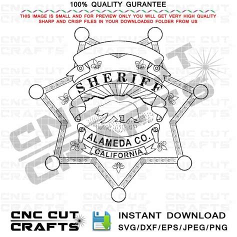 Alameda County Sheriff Vector Badge Svg Sheriff Star Logo Patch Emblem
