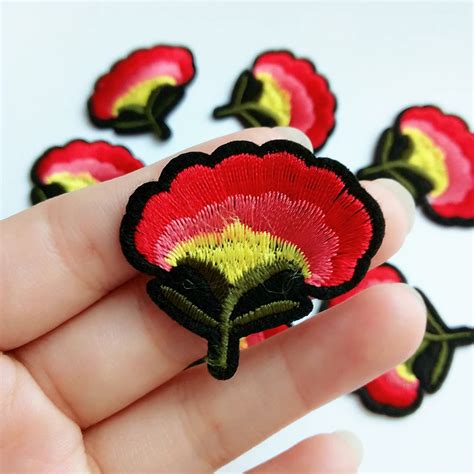 Zhutousan Small Clothing Repairing Patch Iron On Flower Embroidery