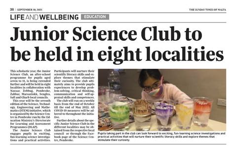 Junior Science Club St Ignatius College Ħaż Żebbuġ Primary School