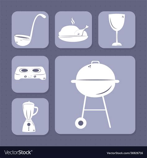 Kitchen utensils set Royalty Free Vector Image