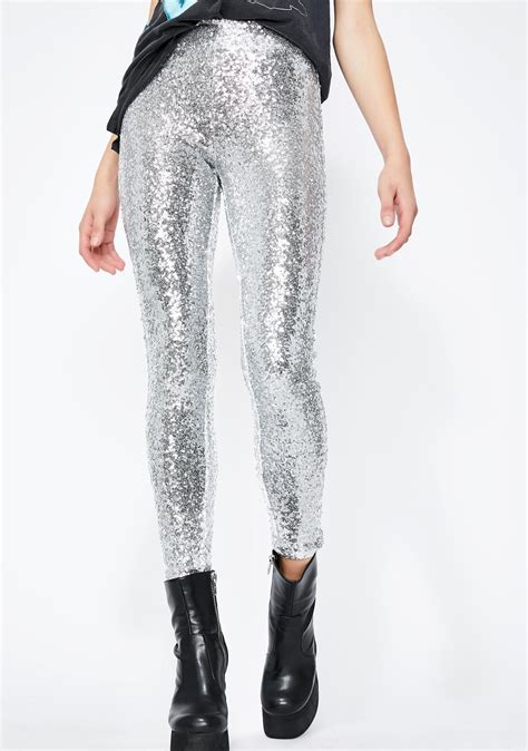 Silver Sequin Leggings