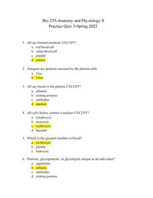 Anatomy Physiology Ll Quiz Bio Anatomy And Physiology Ll