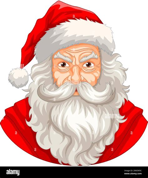 An Angry Old Man Wearing A Santa Claus Outfit With A Beard And Mustache