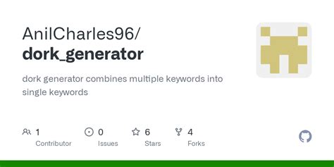 GitHub - AnilCharles96/dork_generator: dork generator combines multiple keywords into single ...