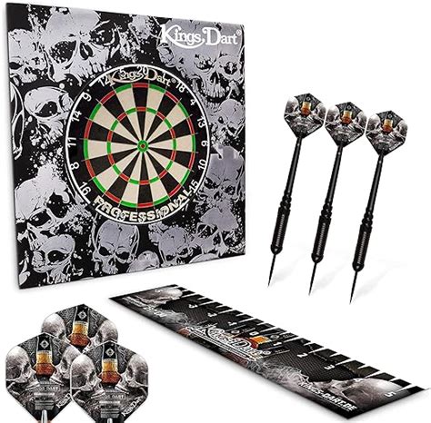 Kings Dart Dart Set Skull N Whisky Dartboard Komplettset Turnier Dartscheibe Dart Surround