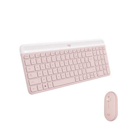 LOGITECH MK470 Rose Ensemble Clavier Souris Sans Fil Et Silencieux