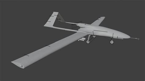 D Model Bayraktar Tb Unmanned Combat Aerial Vehicle Vr Ar Low