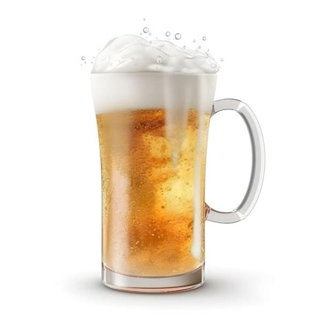 Premium Ai Image Glass Of Beer Isolated Generative Ai