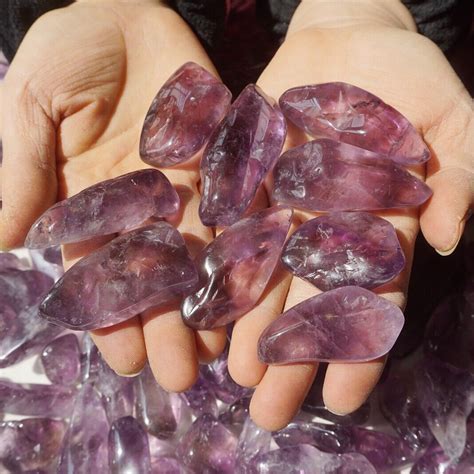 Pcs Lb Raw Natural Purple Amethyst Quartz Crystal Tumbled Healing