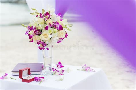 Wedding Flowers on Beach/wedding Venue Flowers Stock Photo - Image of arrangement, scene: 56659102