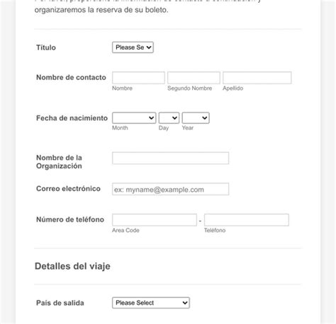 Formulario De Informaci N De Viaje Plantilla De Formulario Jotform