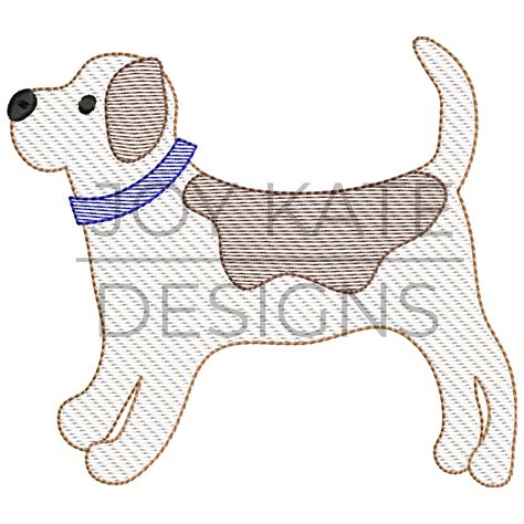 Dog Sketch Fill Embroidery Design Joy Kate Designs