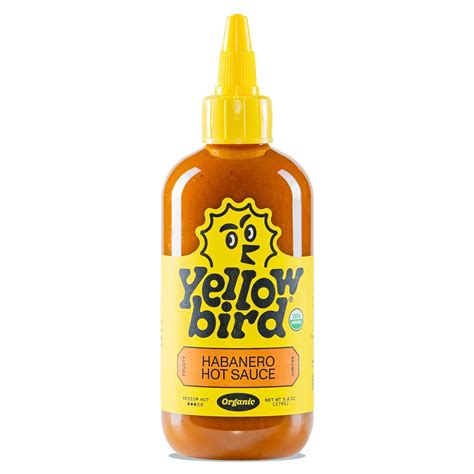 Yellowbird Organic Habanero Hot Sauce Medium Hot Vegan Habanero Sauce Made With