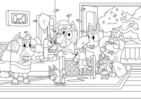 Bluey Pillow Fight Coloring Pages - Coloring Cool