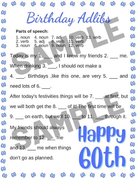 60th Birthday Party Games - Free Printables | Parties Made Personal