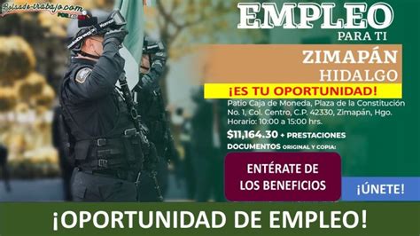 Convocatoria Guardia de Protección Federal en Zimapán Hidalgo 2024