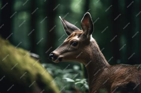 Premium AI Image | A deer in the forest with a green background