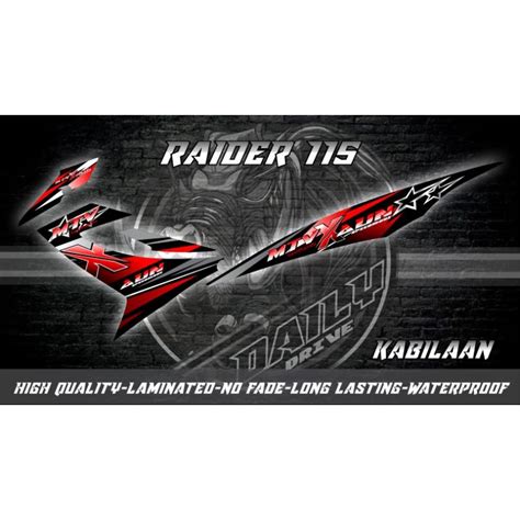 Suzuki Raider J115 Fi Stock Size Decal Mtv X Aun Design Shopee Philippines