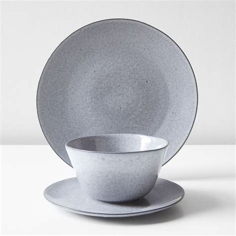 Grace Gray 3pc Dinnerware Set | Dinnerware, Dinnerware set, Grey dinnerware