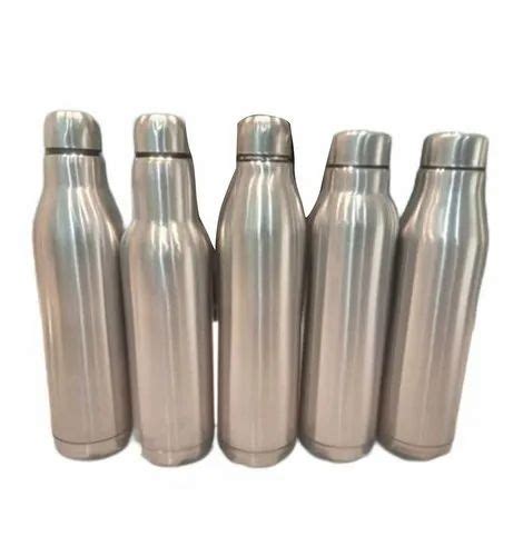 Silver Stainless Steel Water Bottle L Screw Cap At Rs Piece In