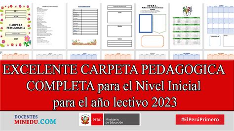 EXCELENTE CARPETA PEDAGOGICA COMPLETA para el Nivel Inicial para el año