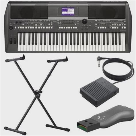 Kit Teclado Psr S Yamaha Pedal Pen Drive Suporte Fonte