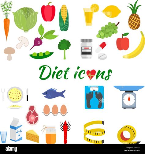 Healthy Lifestyle A Healthy Diet And Daily Routine Vector Flat