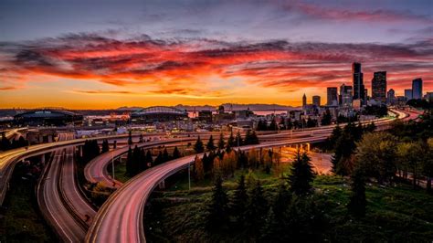 Photos Jaw Dropping Sunset Fills Seattle Area Skies Komo