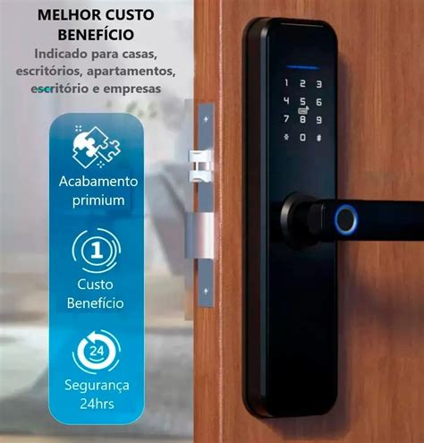 Fechadura Digital Olho Magico Biom Trica Inteligente Wifi Senha Aitek